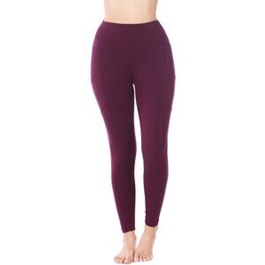 Better Cotton Wide waistband pocket leggings (DK Plum)-Xlarge